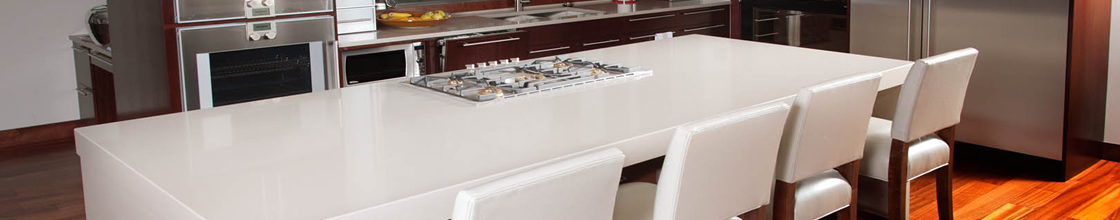 Calgary custom white granite kitchen counter top